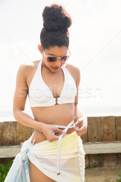 Mooie vrouw bikini taille strand lichaam Stockfoto © wavebreak_media