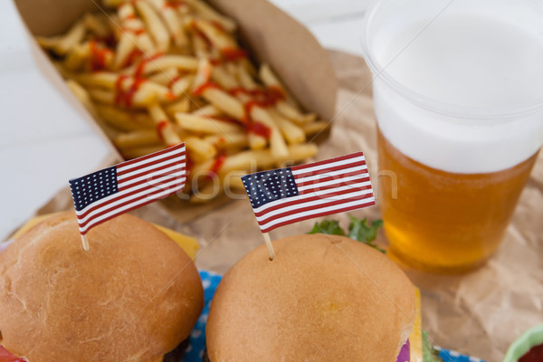 Snacks and drink decorated with 4th july theme Stock photo © wavebreak_media