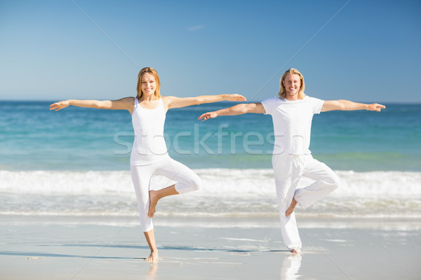 男子 女子 瑜伽 肖像 快樂 商業照片 © wavebreak_media