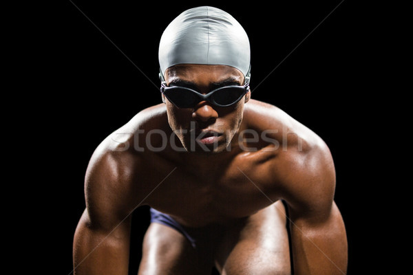 Pronto mergulho preto nadar masculino Foto stock © wavebreak_media