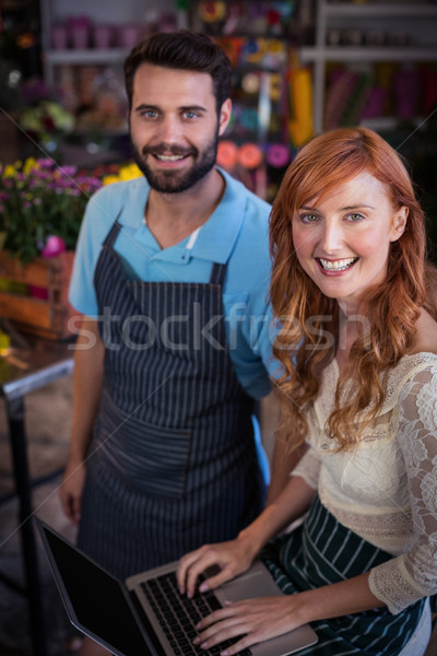 Porträt Paar mit Laptop Blumenladen Business Frau Stock foto © wavebreak_media