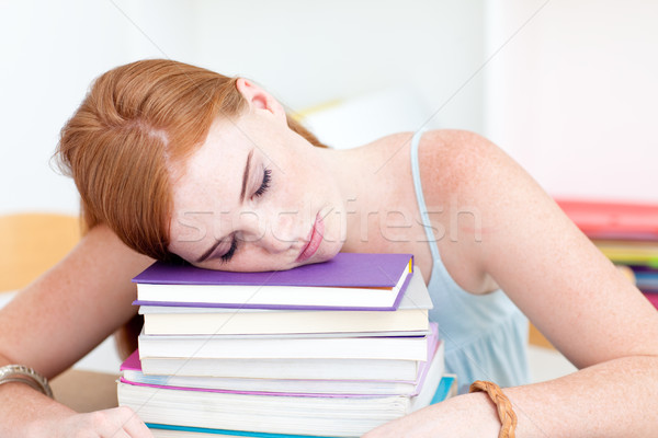 Cansado adormecido biblioteca estudar longo tempo Foto stock © wavebreak_media