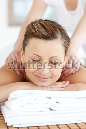 Nyugodt nő élvezi sár bőrkezelés fürdő Stock fotó © wavebreak_media