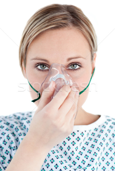 Patiënt zuurstofmasker witte hart ruimte wetenschap Stockfoto © wavebreak_media