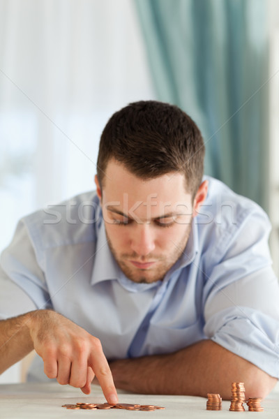 Stock foto: Verzweifelt · jungen · Geschäftsmann · ändern · Business · Hand