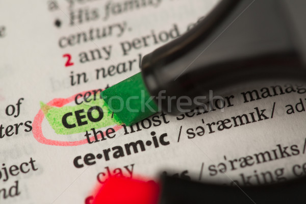 CEO definitie dicţionar verde roşu afaceri Imagine de stoc © wavebreak_media