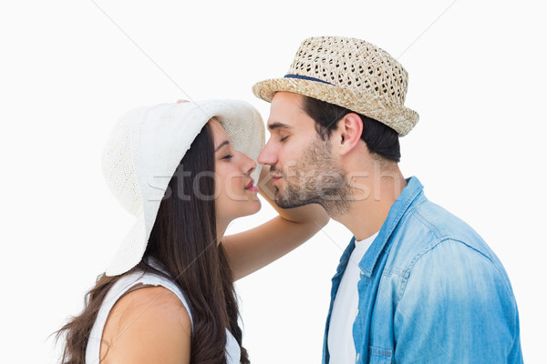 Happy hipster couple about to kiss Stock photo © wavebreak_media