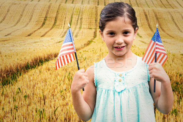 Composite image of cute girl with american flag Stock photo © wavebreak_media