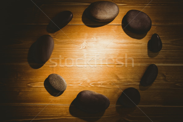 Pebbles laid out on table Stock photo © wavebreak_media