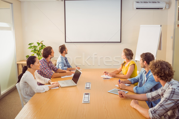 Aandachtig business team presentatie kantoor computer man Stockfoto © wavebreak_media