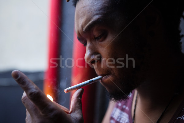 Close-up of man smoking cigarette Stock photo © wavebreak_media