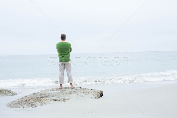 Man standing at the shoreline Stock photo © wavebreak_media