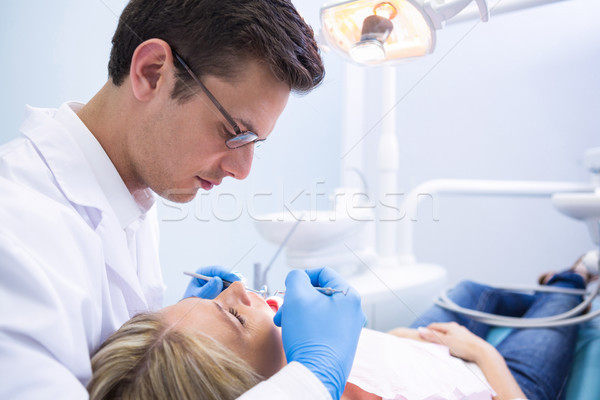 Foto stock: Médico · examinar · mujer · dentales · médicos