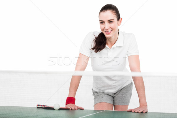 Feminino atleta jogar ping-pong branco mulher Foto stock © wavebreak_media