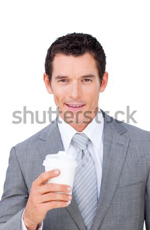 Assertive businessman holding a drinking cup  Stock photo © wavebreak_media