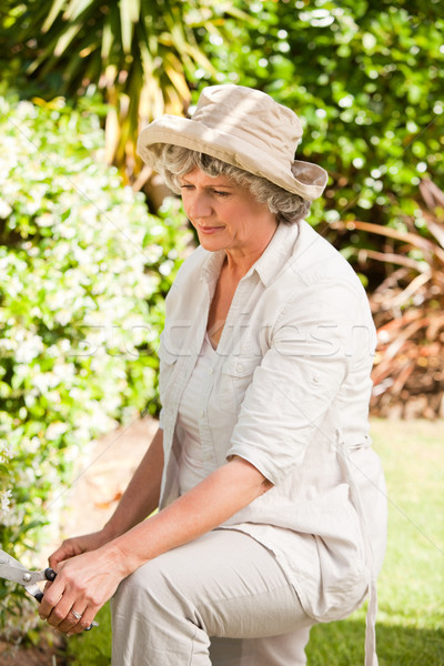 Thoughtful woman in her garden Stock photo © wavebreak_media