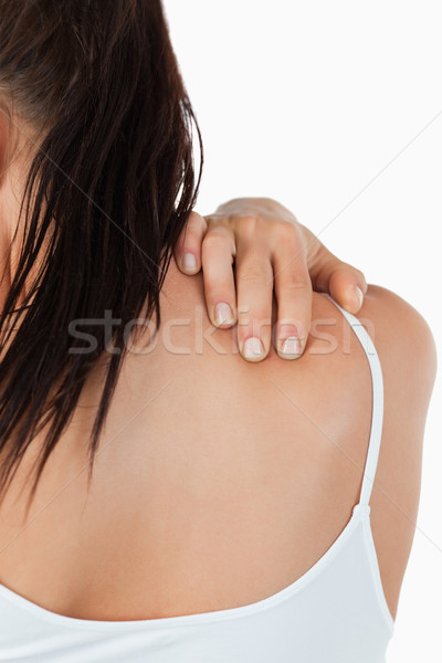 Bolesny kobiet szyi biały strony Zdjęcia stock © wavebreak_media