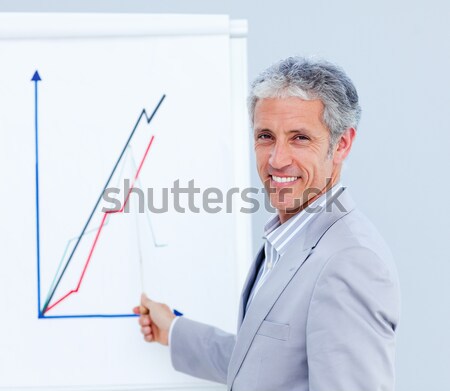 Mature man writing text message against a white background Stock photo © wavebreak_media