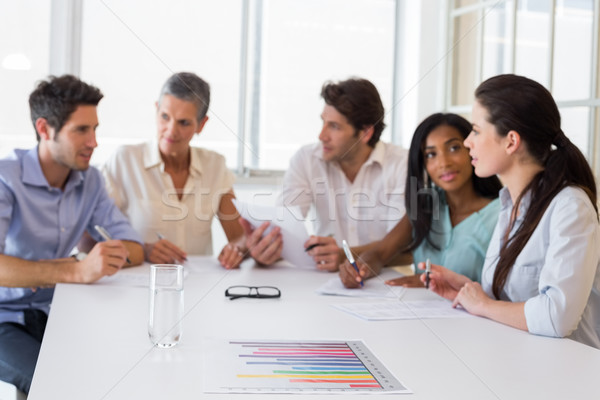 Vonzó üzletemberek megbeszél megbeszélés dolgozik üzleti megbeszélés Stock fotó © wavebreak_media