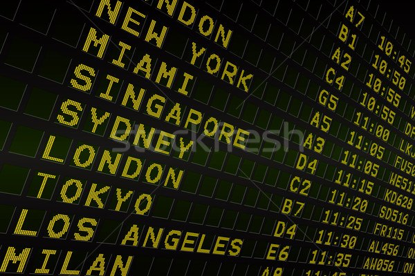 черный аэропорту Отправление совета желтый текста Сток-фото © wavebreak_media