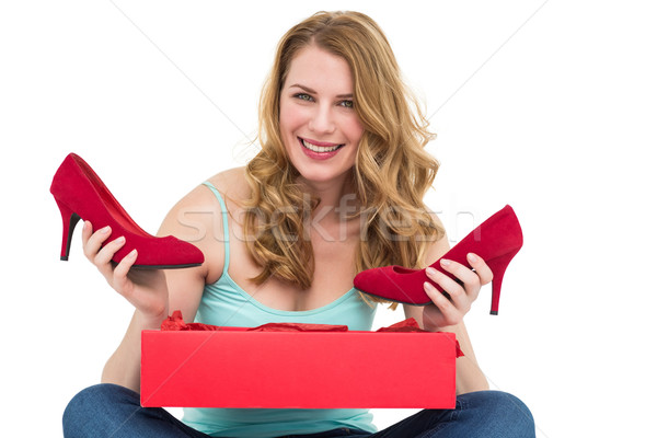 Femme paire chaussures boîte blanche [[stock_photo]] © wavebreak_media