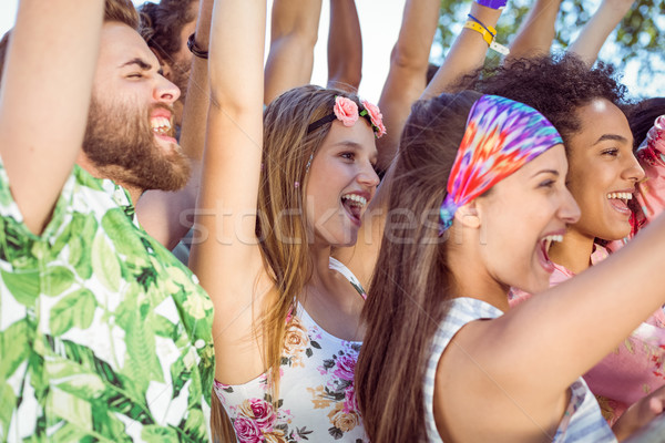 Happy hipsters listening to live music Stock photo © wavebreak_media