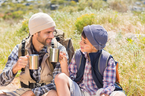 Father and son hiking in the mountains Stock photo © wavebreak_media