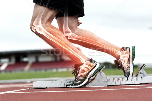 Foto stock: Ossos · homem · raça · composição · digital · fitness · saúde