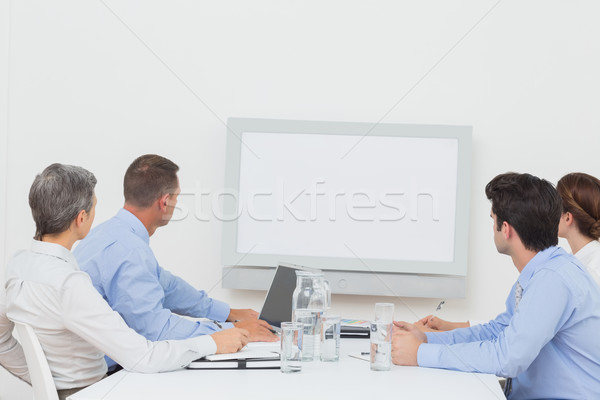ビジネスチーム 見える 白 画面 会議室 女性 ストックフォト © wavebreak_media