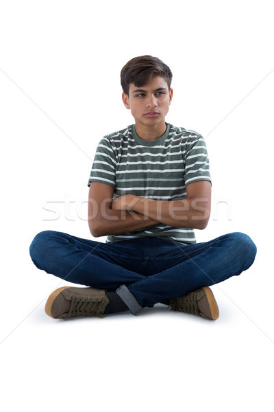 Tizenéves fiú megnyugtató fehér szomorú telefon tinédzser Stock fotó © wavebreak_media