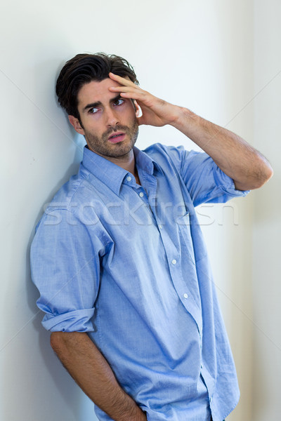 Depresji człowiek strony czoło ściany Zdjęcia stock © wavebreak_media