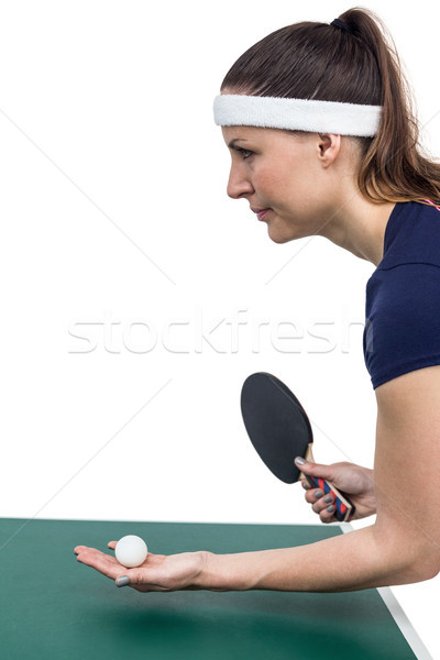 Kobiet sportowiec gry tenis stołowy biały Zdjęcia stock © wavebreak_media