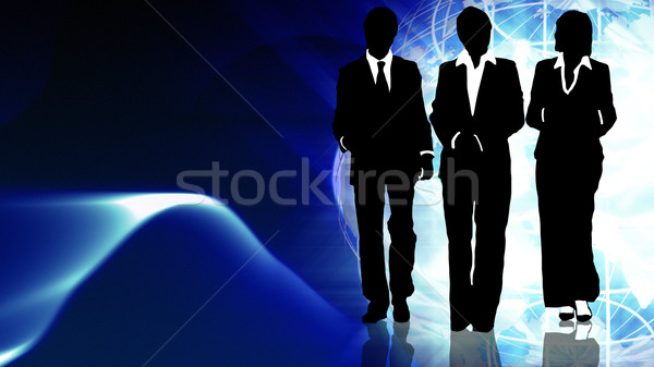 Stock photo: Young Business team working together in unison