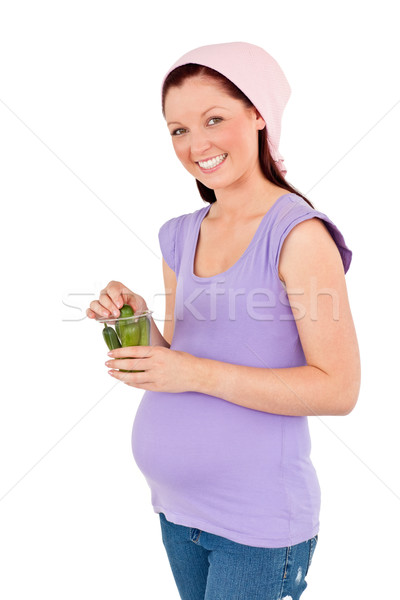 Stockfoto: Cute · toekomst · moeder · glas · glimlachend