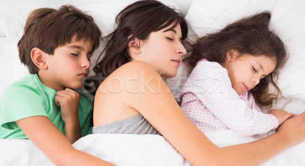 Mother sleeping with son and daughter Stock photo © wavebreak_media