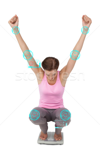 Afbeelding jonge vrouw juichen gewicht Stockfoto © wavebreak_media