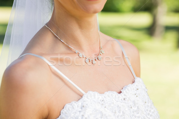 Stockfoto: Bruid · ketting · tuin · vrouw