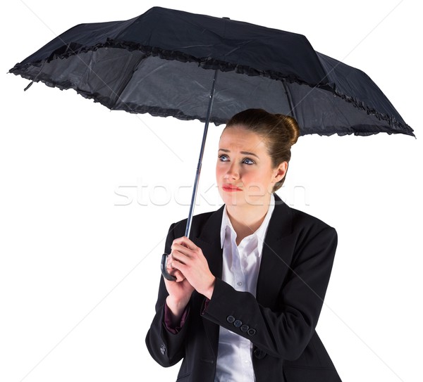 Geschäftsfrau halten schwarz Dach weiß Corporate Stock foto © wavebreak_media