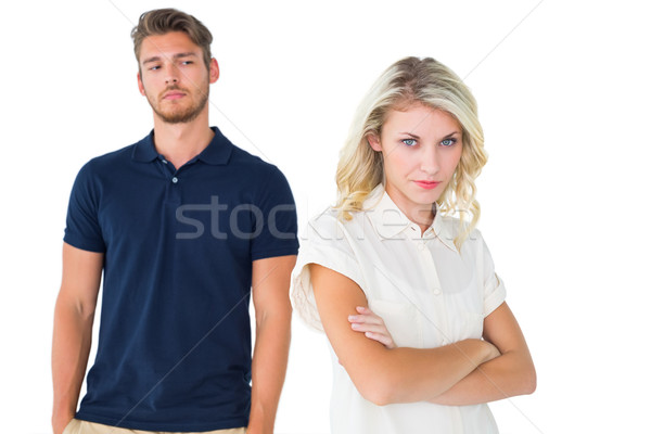 Young blonde not listening to boyfriend Stock photo © wavebreak_media