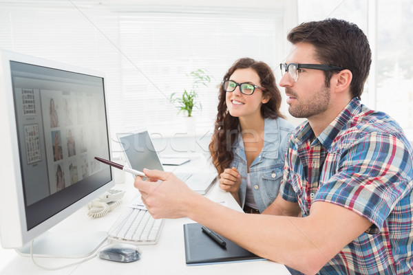 Foto stock: Casual · colegas · escritório · reunião