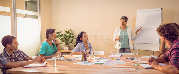 Femme d'affaires présentation collègues jeunes ordinateur [[stock_photo]] © wavebreak_media