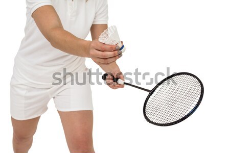 Composite image of tennis player holding a racquet ready to serv Stock photo © wavebreak_media