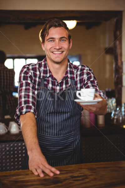 Garson kahve restoran adam mutlu çalışma Stok fotoğraf © wavebreak_media