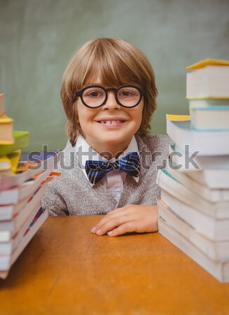 Stock photo: Close-up of schoolkid pretending to be a teacher in classroom