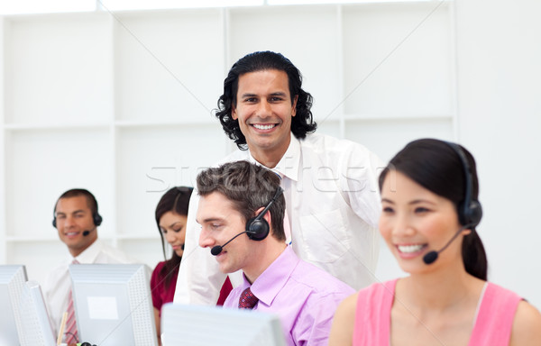 Sorridere manager lavoro call center business Foto d'archivio © wavebreak_media