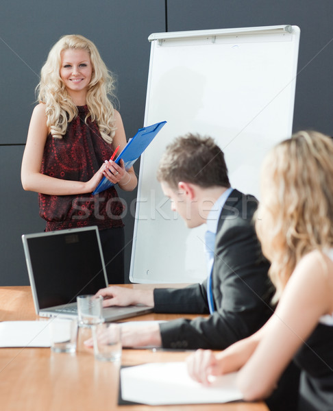 Vrouw presenteren business teamwerk vergadering computer Stockfoto © wavebreak_media