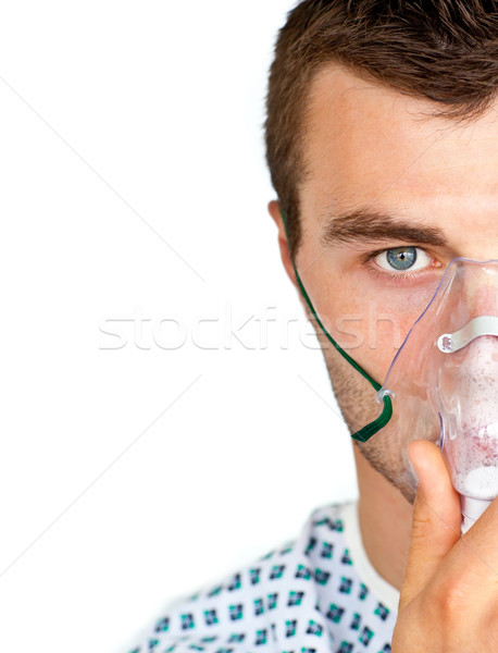 Portrait of a patient with a mask having flu  Stock photo © wavebreak_media