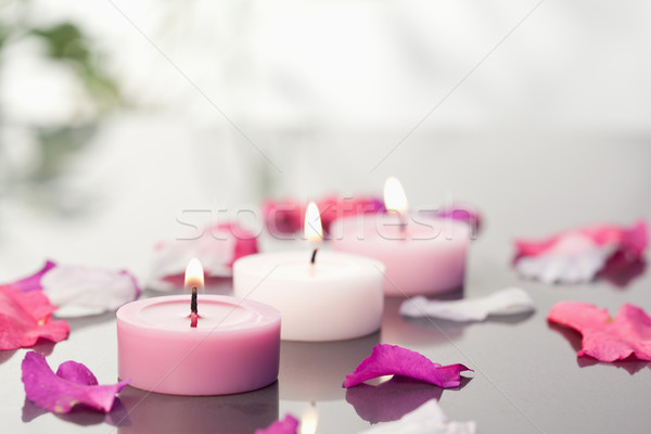 Lighted candles and petals Stock photo © wavebreak_media