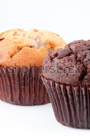 Közelkép csokoládé muffin rendszeres fehér Stock fotó © wavebreak_media