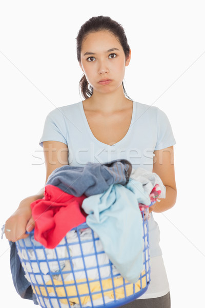 無聊 女子 籃 充分 洗衣店 商業照片 © wavebreak_media